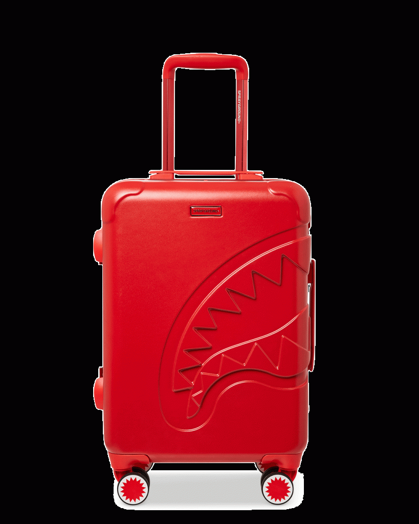 MOLDED SHARKITECTURE RED HARDSHELL CARRY-ON LUGGAGE