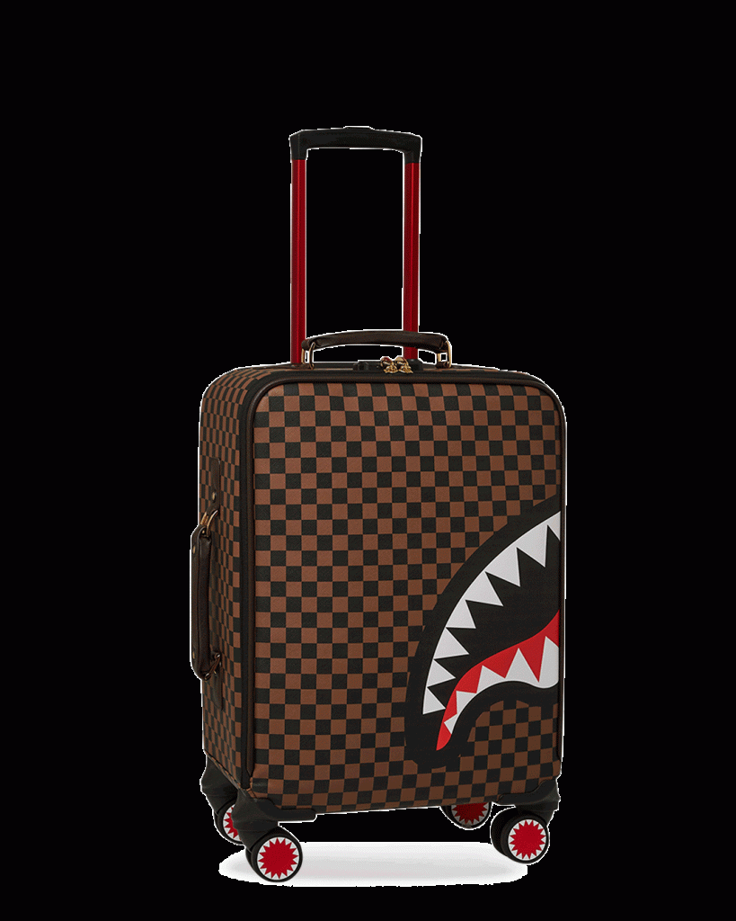 EXTERIOR GOLD ZIP POCKET SHARKS IN PARIS JETSETTER CARRY-ON LUGGAGE
