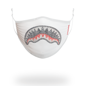 TRINITY DIAMOND SHARK (WHT) POLYESTER FACE MASK